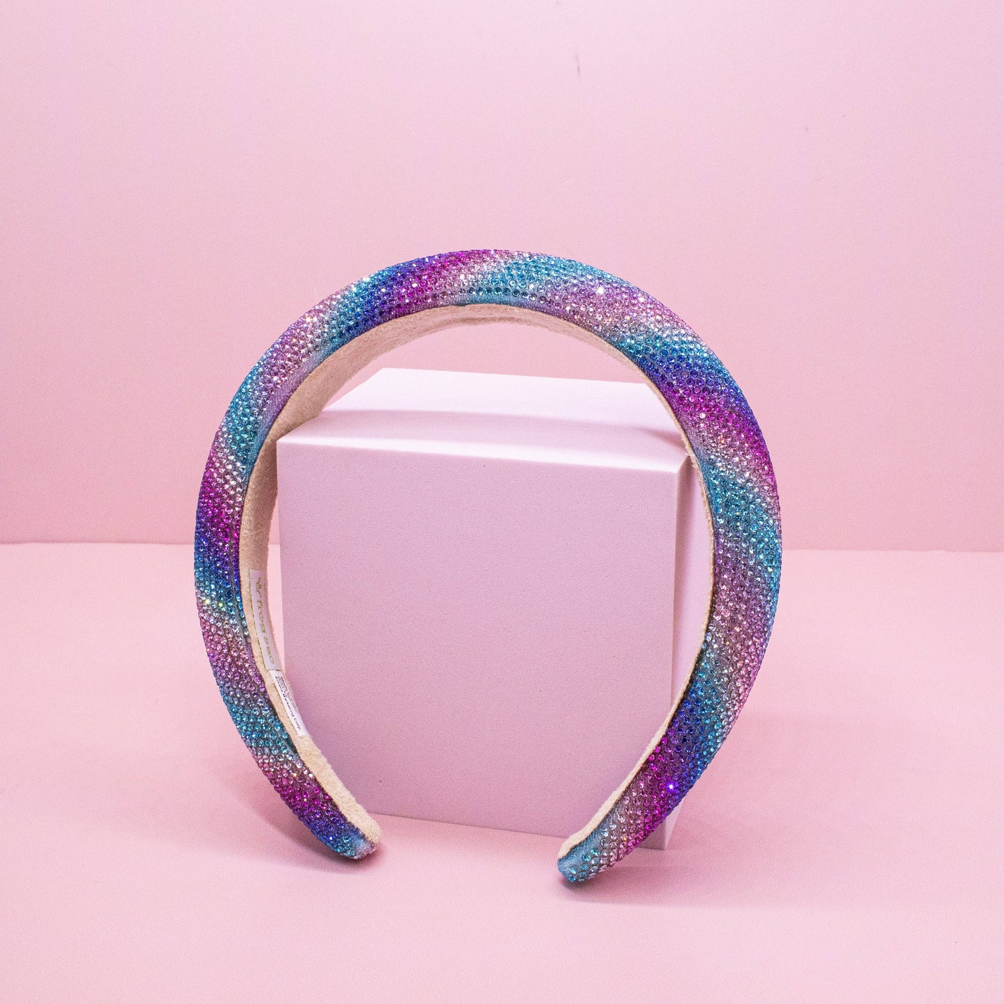 Rhinestone Headband - Padded Rainbow Hair Band