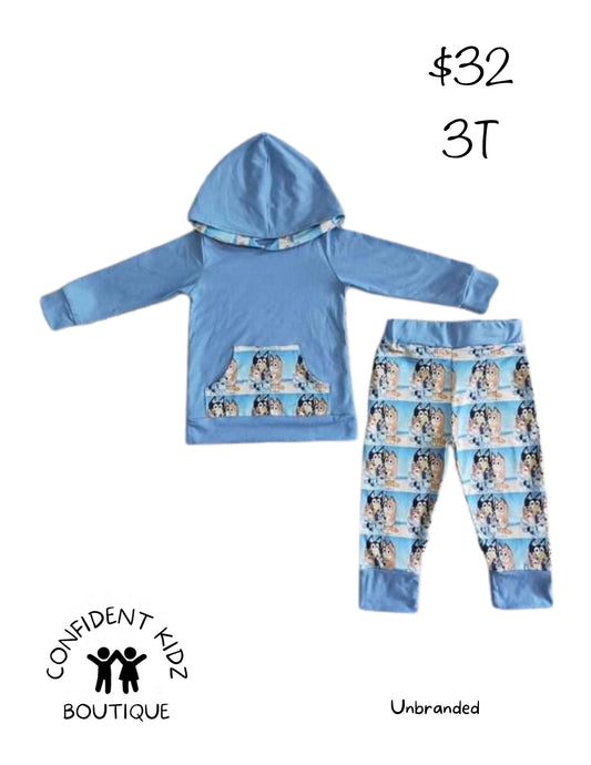 Blue Pup Hoodie and Jogger Sets