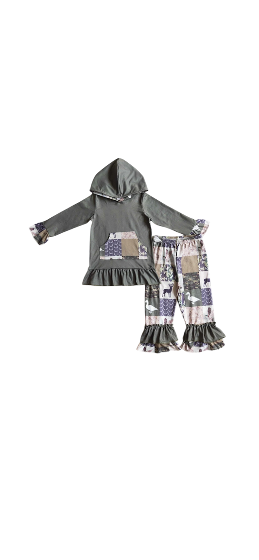 Camo Ruffles Animals Jogger Set