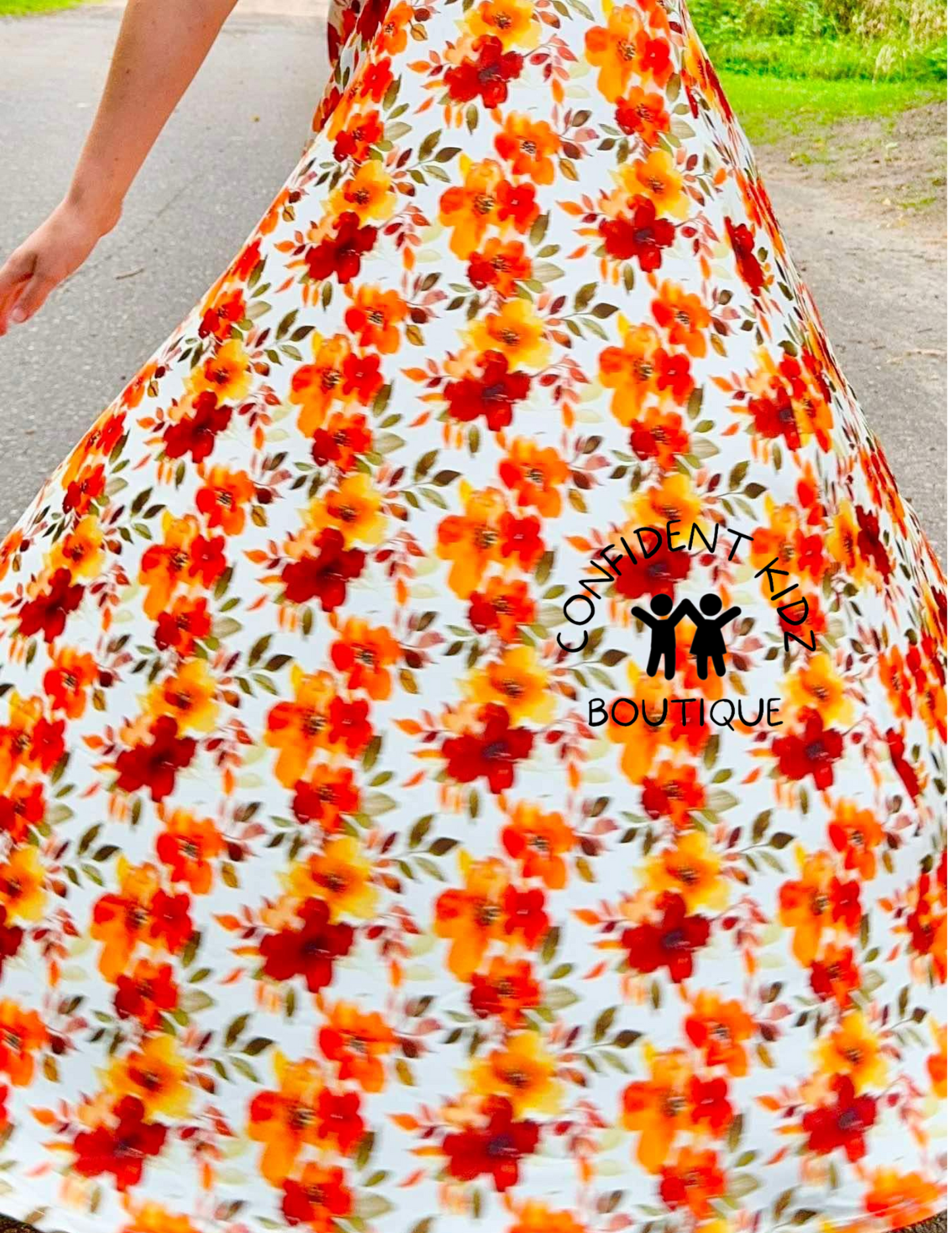 Fall Floral Maxi Pocket Dress