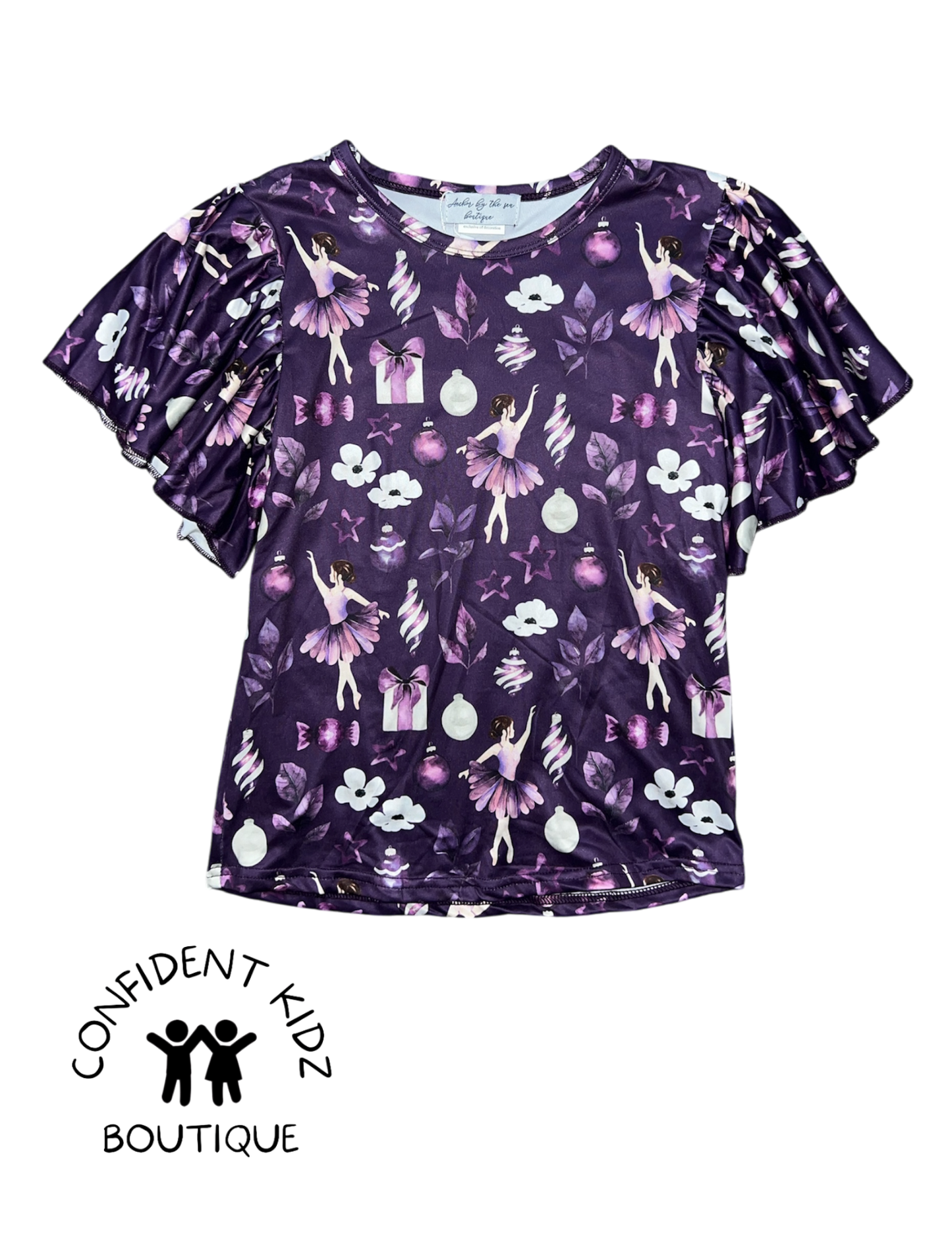 Purple ballet flutter shirt