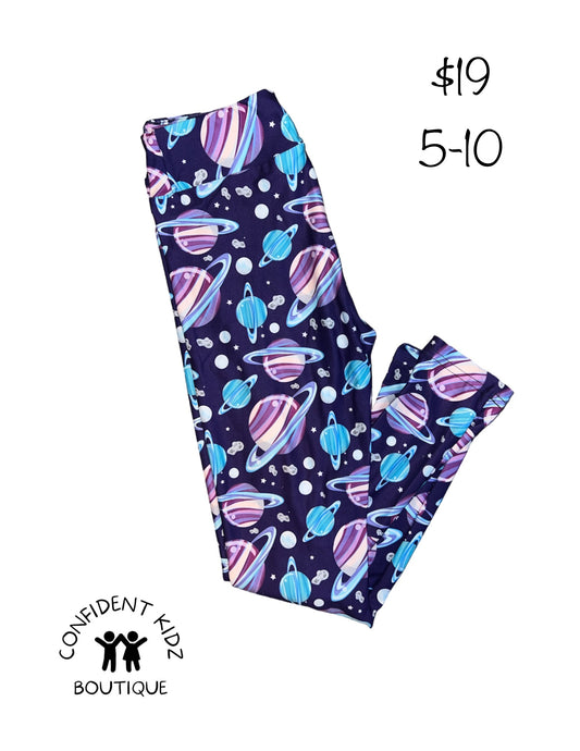 Purple Cosmo Soft Yoga Band Leggings