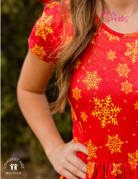Shimmer Snowflake Holiday Dresses