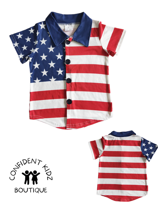 RWB Flag collar Shirt