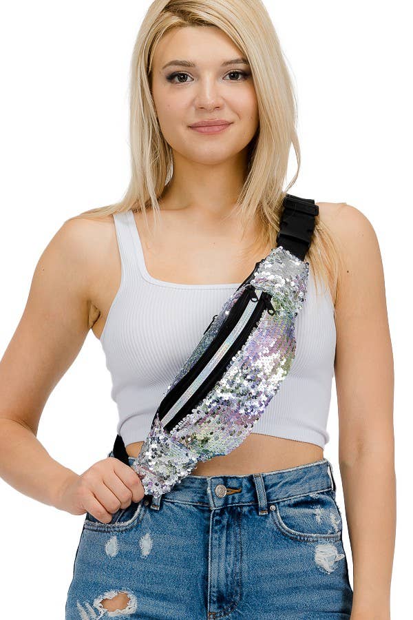Flip Sequin Belt Bag
