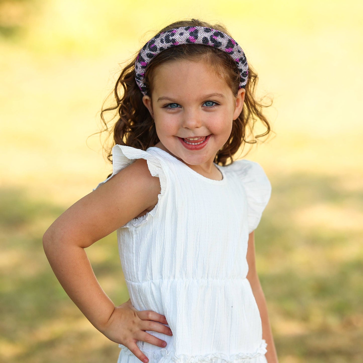 Rhinestone Headband - Kids Leopard Animal Print