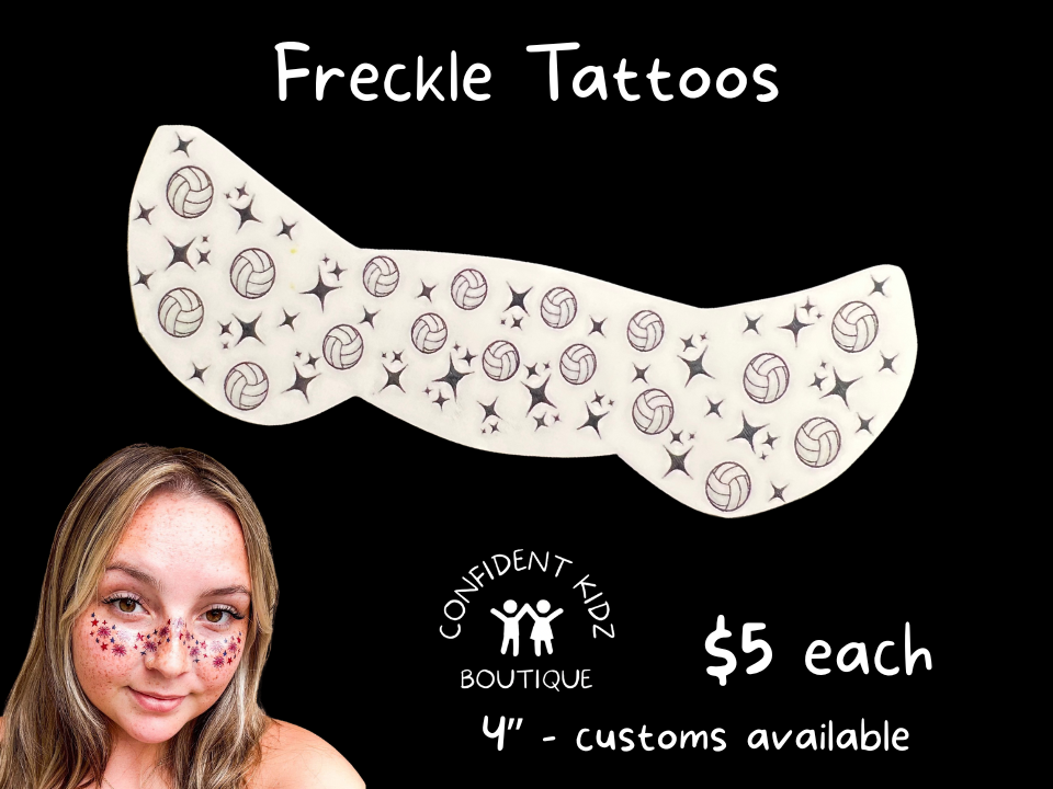 Freckle sports and cheer tattoos