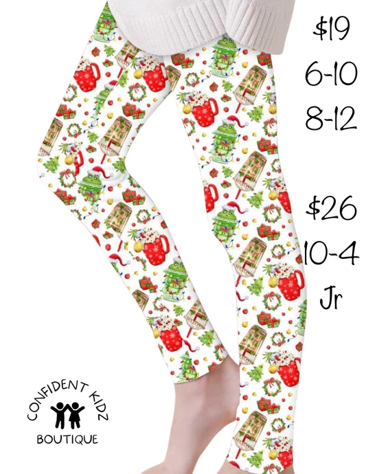 Grinchy Casual Cloud Soft Yoga Band Leggings