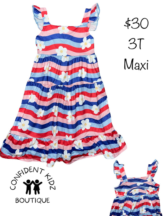 RWB floral tank dress maxi