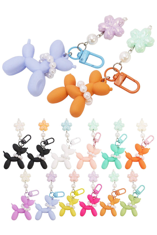Matte Balloon Dog Pearlescent Resin Key Chain