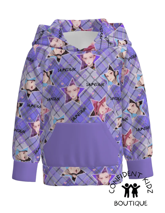 K - P 0 P Plaid Stars Hooded Long Sleeve Shirt