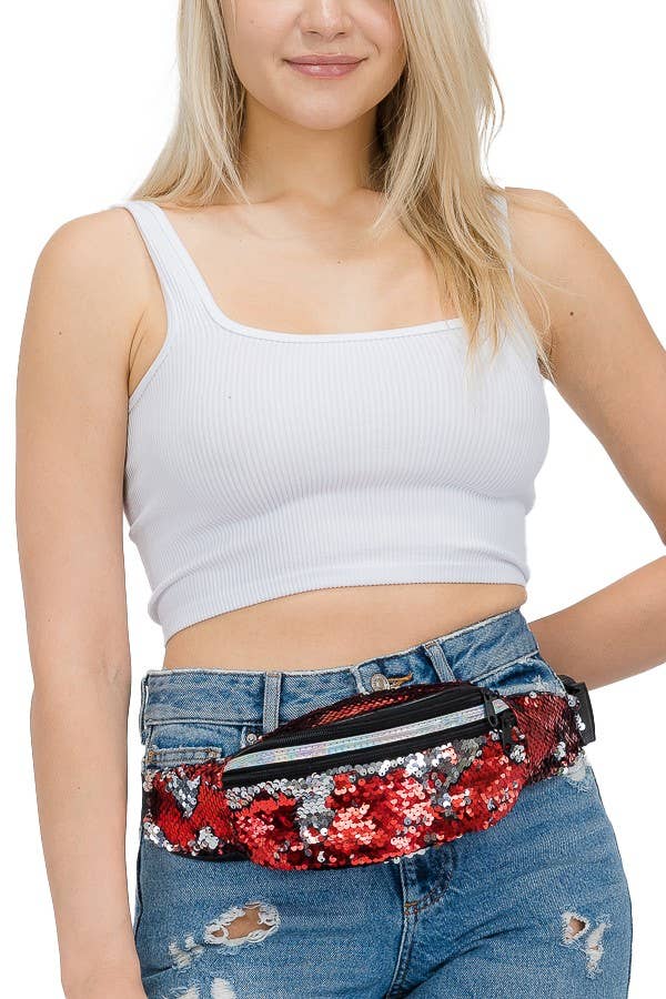 Flip Sequin Belt Bag