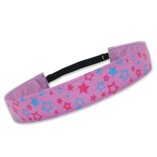 Adjustable No Slip Metallic Print Headband - Stars