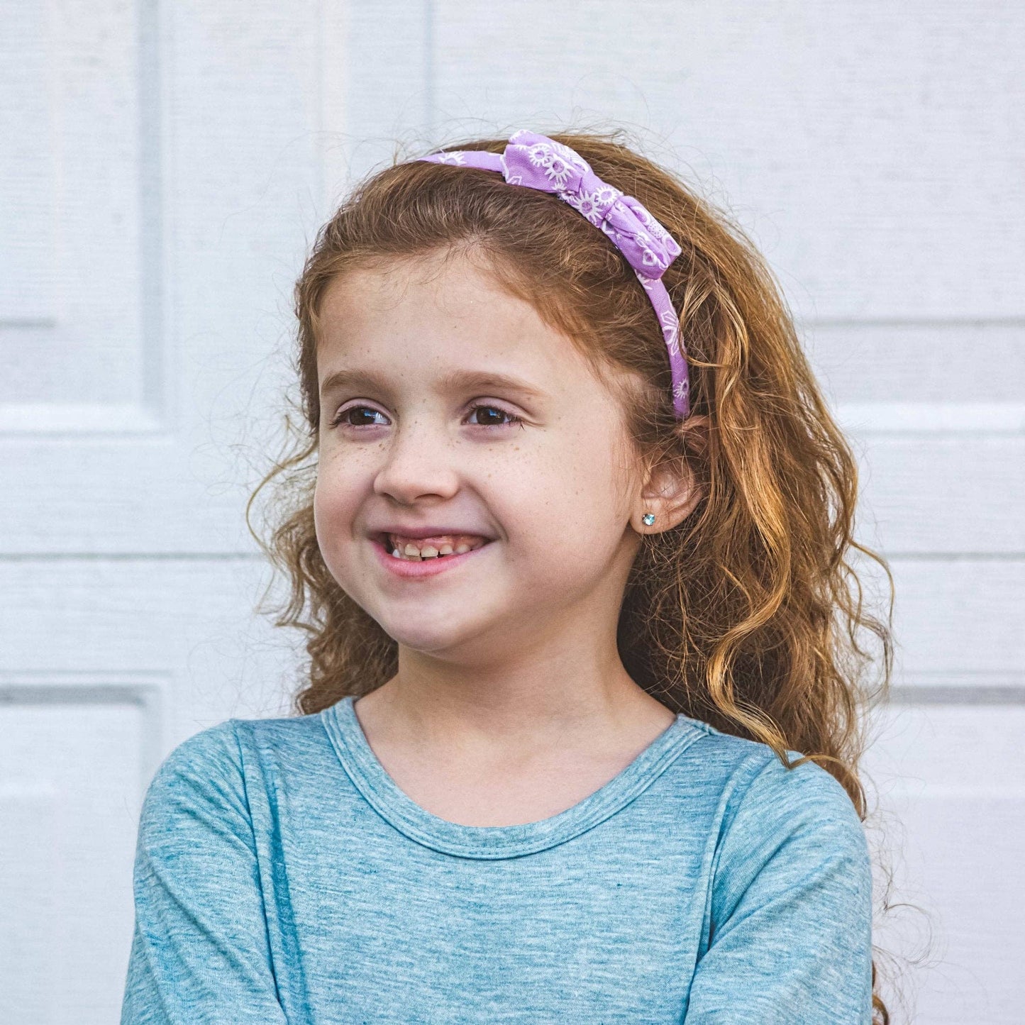 Thin Bow Headband - Eyelet Lace