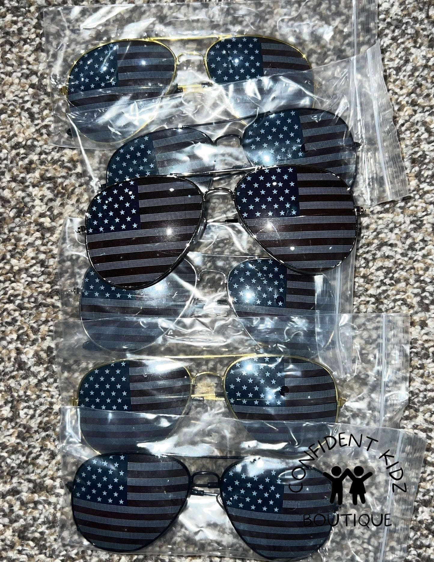 Novelty flag sun glasses