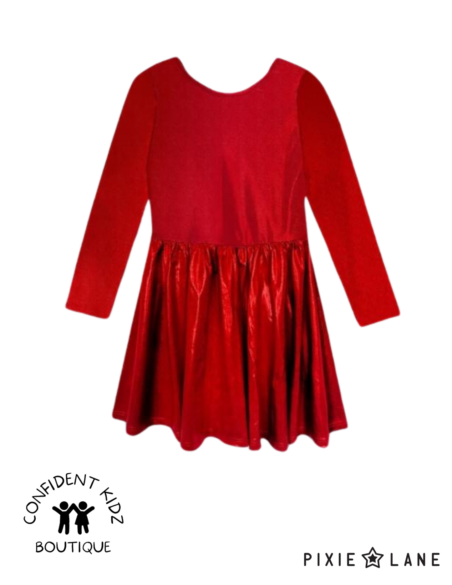 Red Foil Holiday Dress