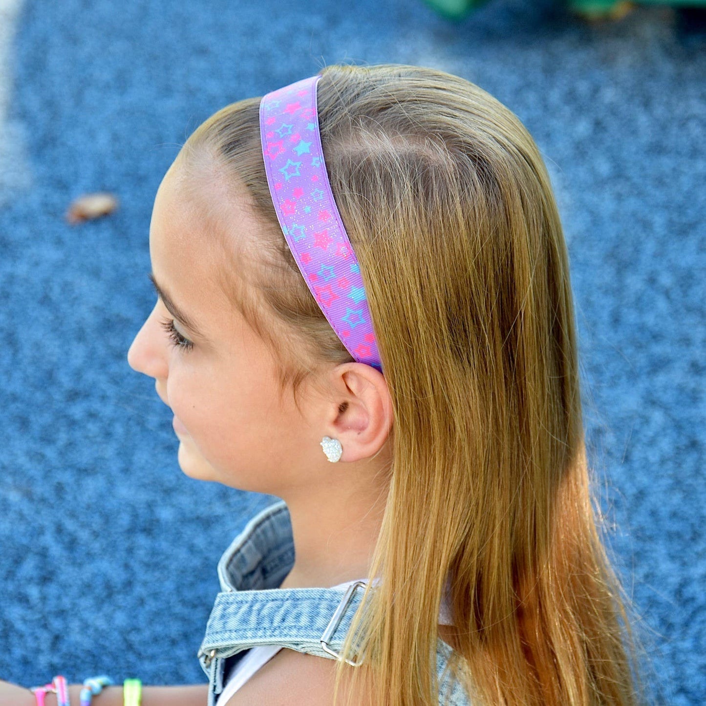 Adjustable No Slip Metallic Print Headband - Stars