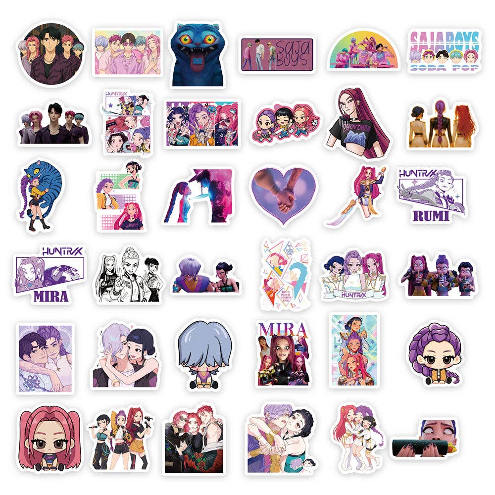 KPOP Huntrix Demon Hunter Girl & Boy Group Stickers 74pcs
