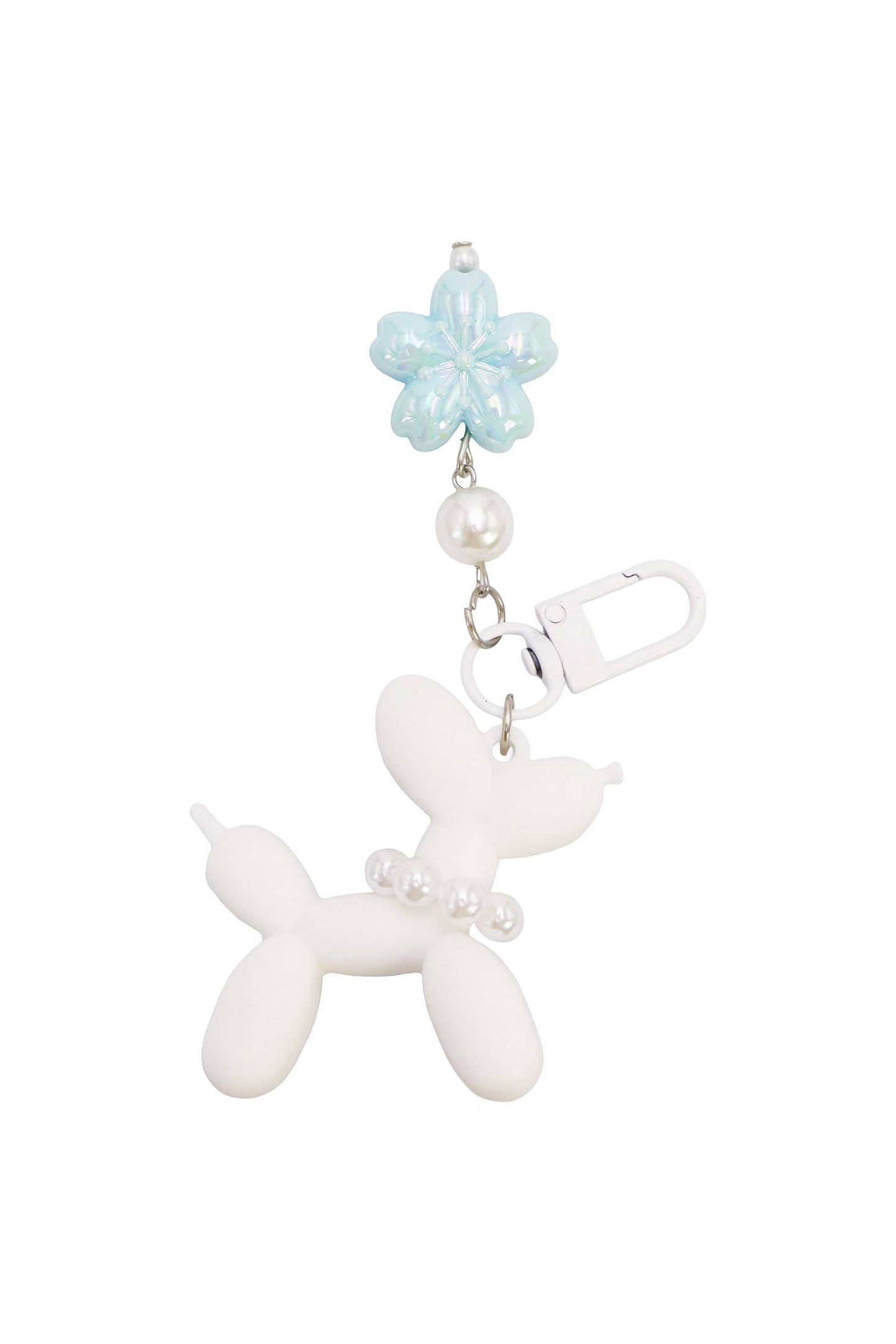 Matte Balloon Dog Pearlescent Resin Key Chain