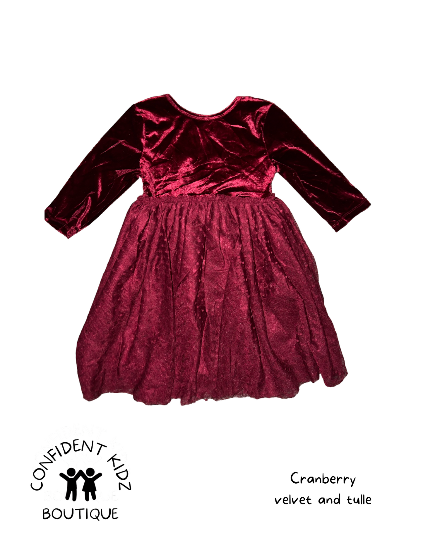 Cranberry Velvet Tutu Dress
