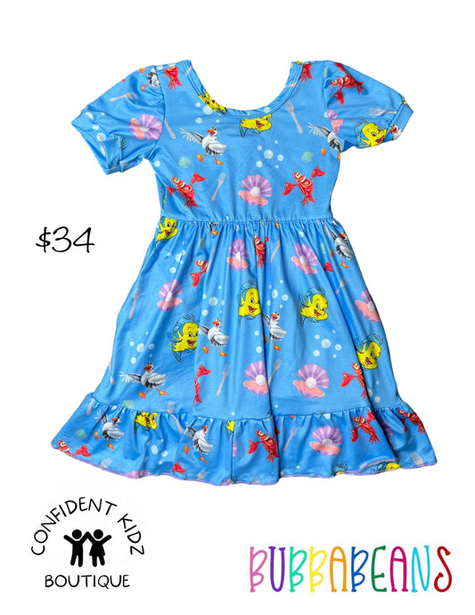 Under the Sea Puff Sleeve Dress