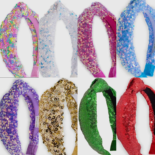 Sequin Knot Headbands - multiple colors