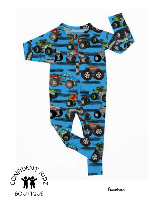 Monster Trucks Bamboo Zippy Romper