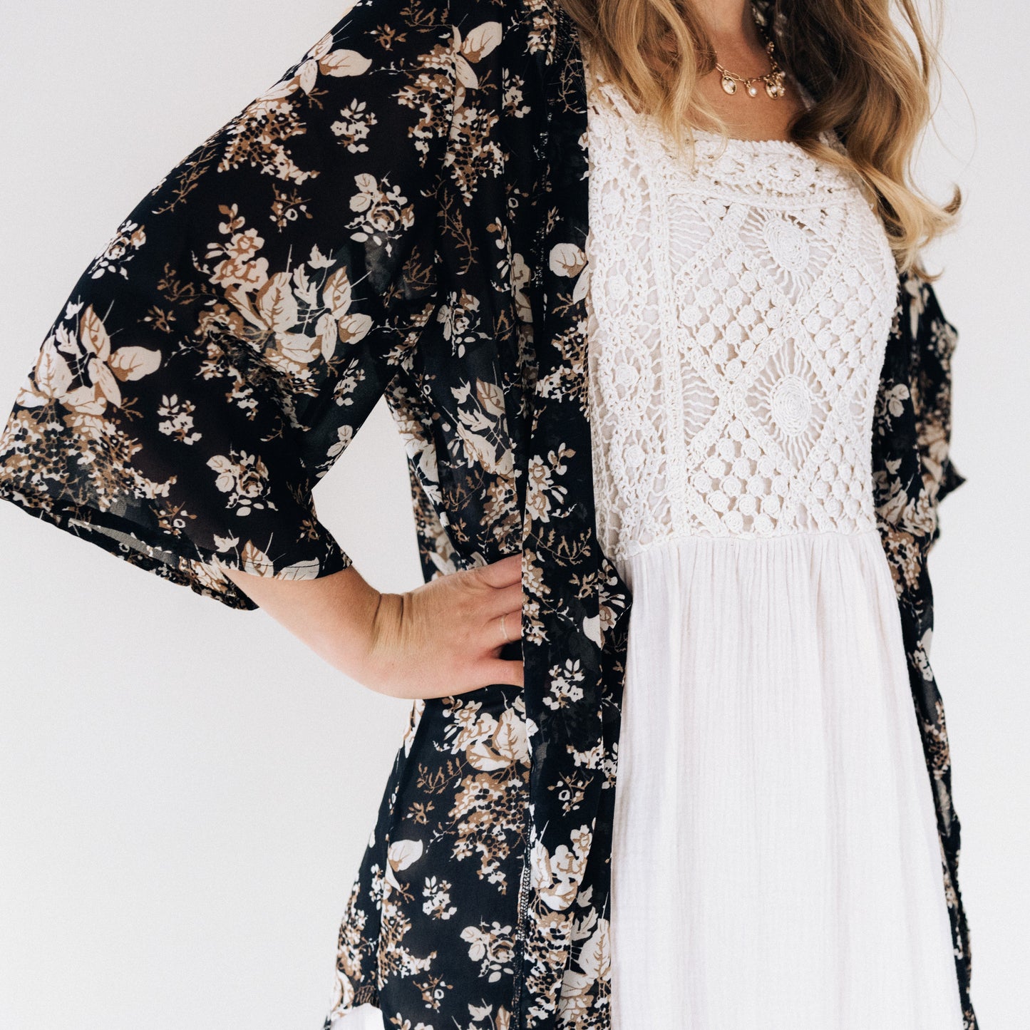 Soft White Crochet Dress - Women