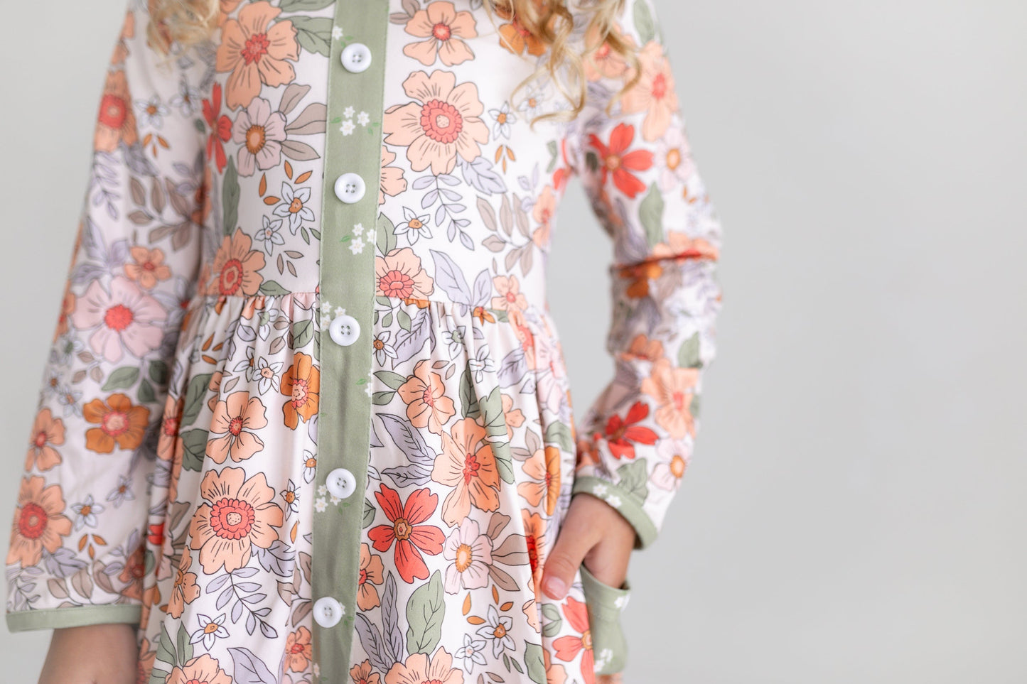 Sage Floral Dress