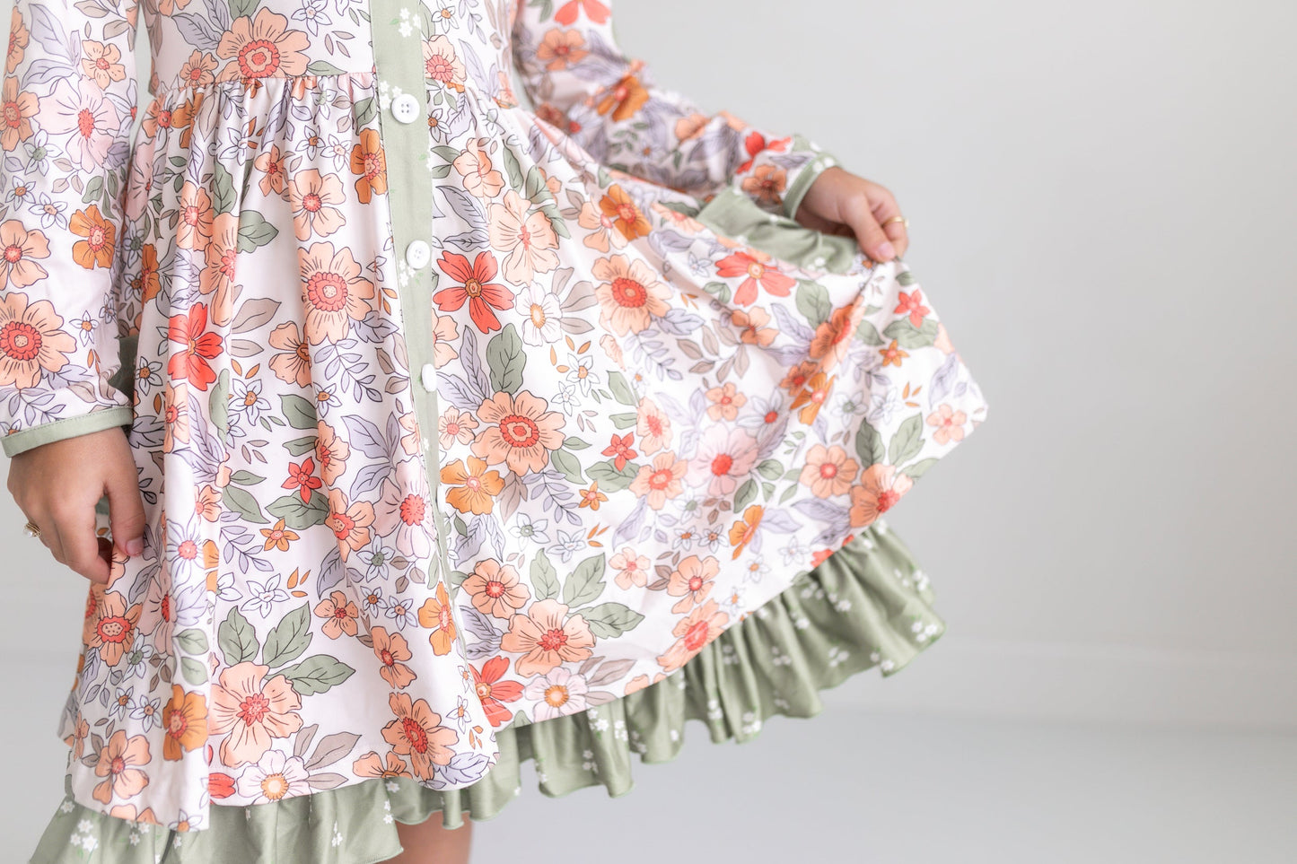 Sage Floral Dress