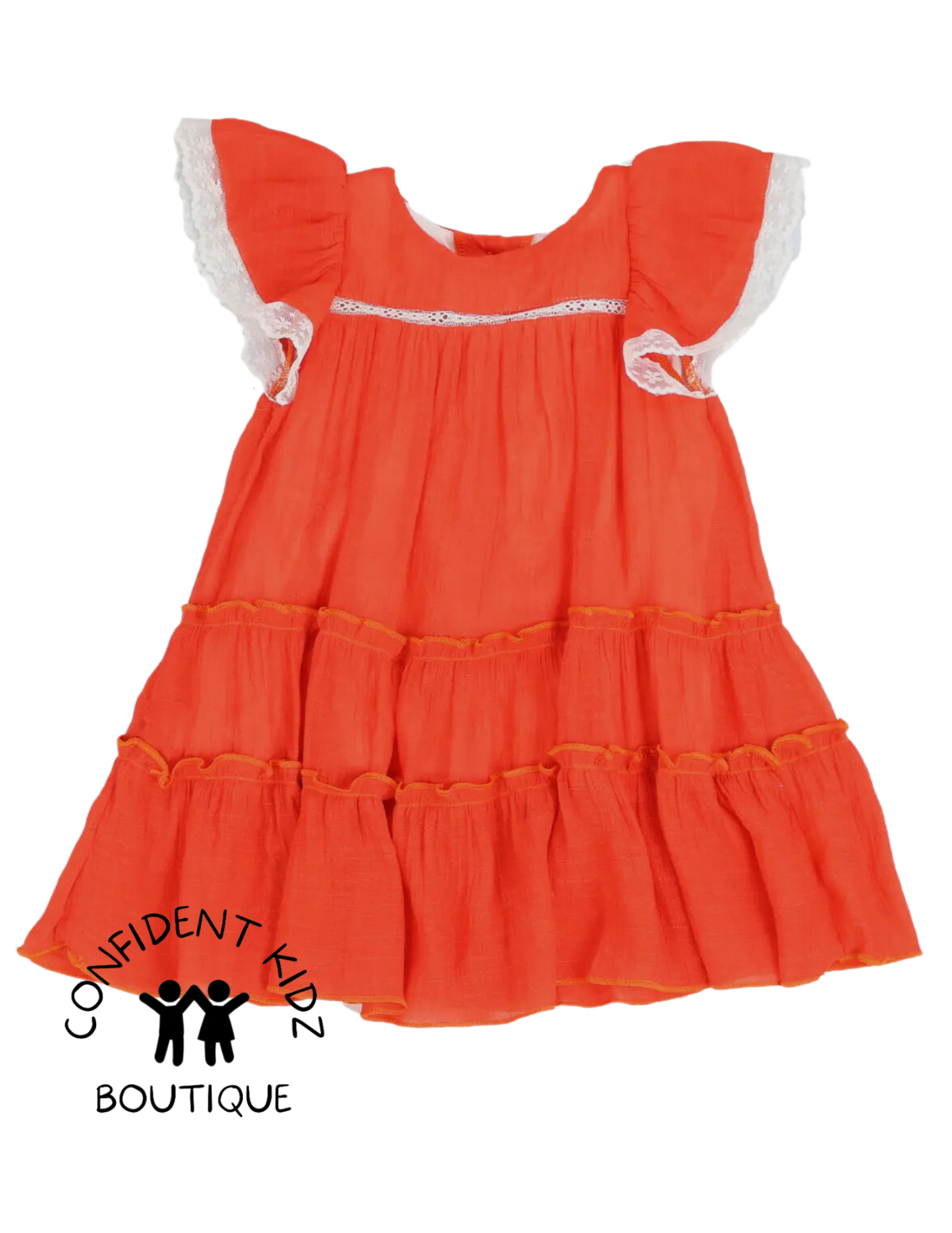 Orange lace babydoll dress