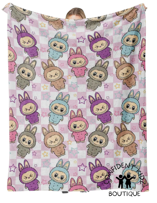 Labubu printed Throw Blanket soft flannel Blanket