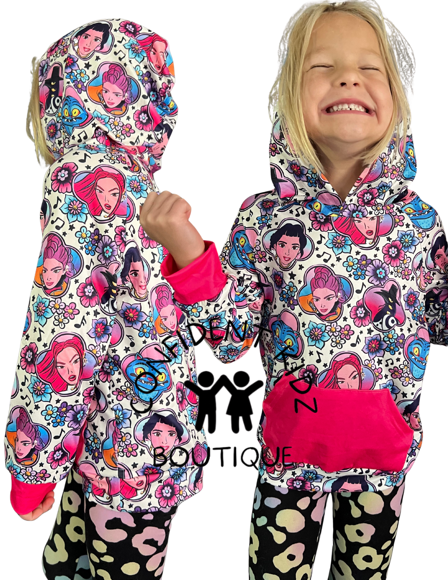 K - P 0 P Floral Hooded Long Sleeve Shirt