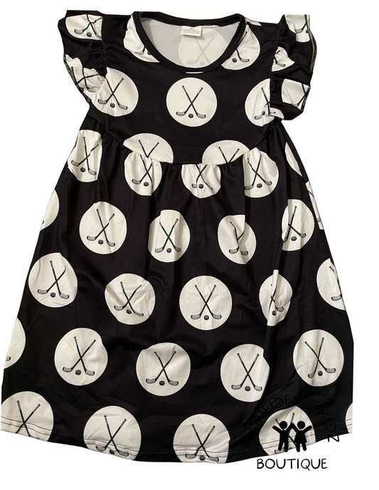 Hockey flutter sleeve dress