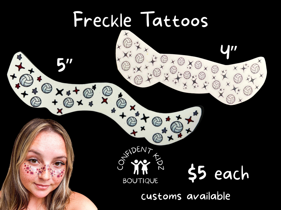Freckle sports and cheer tattoos