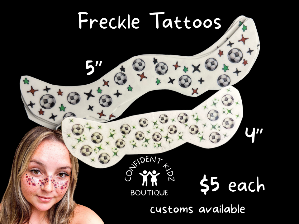 Freckle sports and cheer tattoos