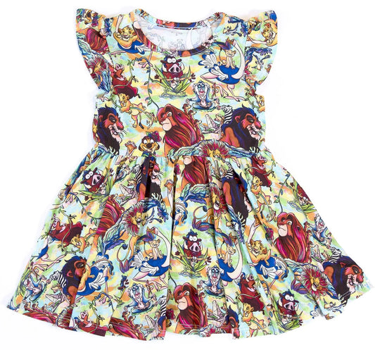 Lion Flutter Sleeve Bamboo Dress