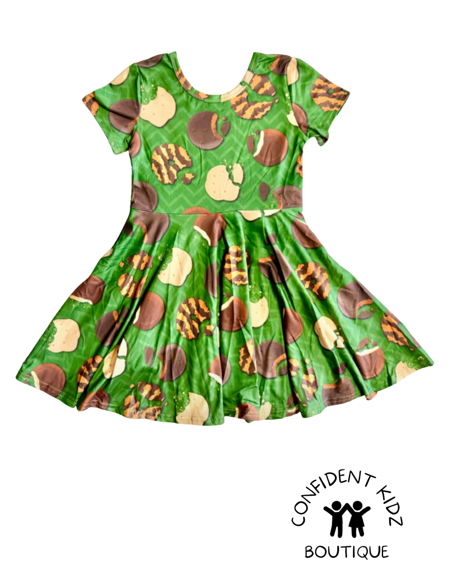 Girl Scout Cookie Pocket Dress - dark green