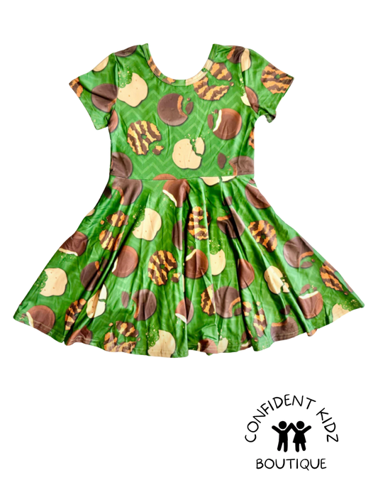 Girl Scout Cookie Pocket Dress - dark green