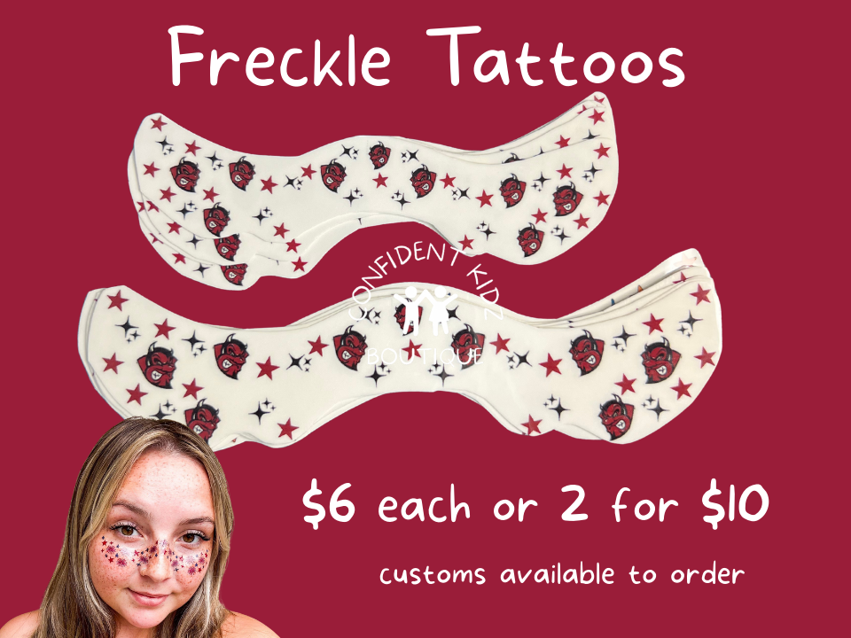 Freckle sports and cheer tattoos