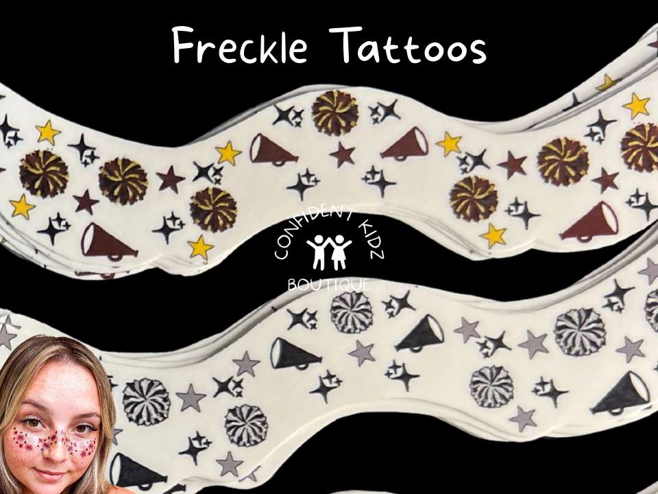 Freckle sports and cheer tattoos