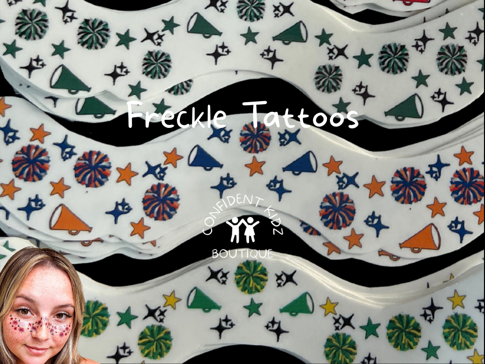 Freckle sports and cheer tattoos