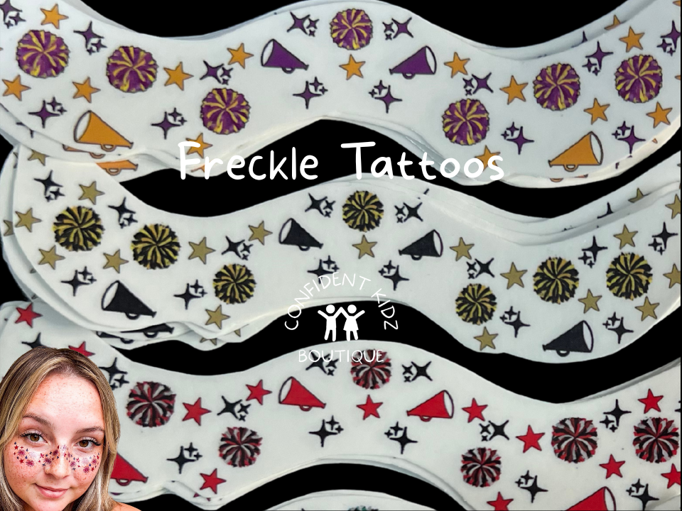 Freckle sports and cheer tattoos