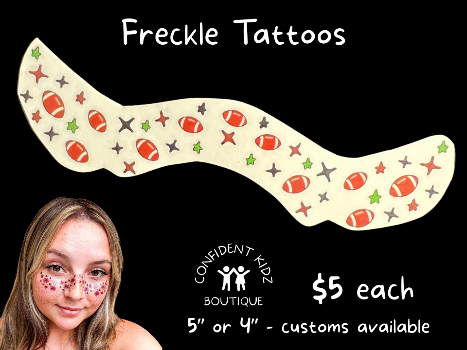 Freckle sports and cheer tattoos