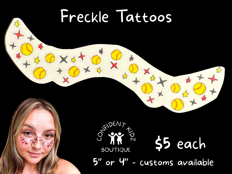 Freckle sports and cheer tattoos