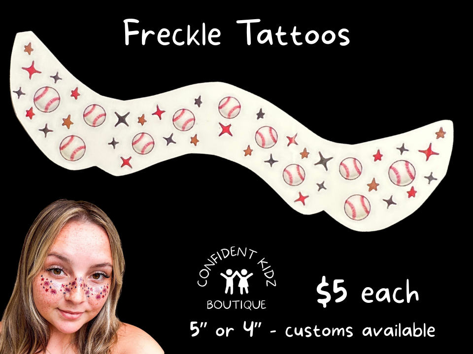 Freckle sports and cheer tattoos