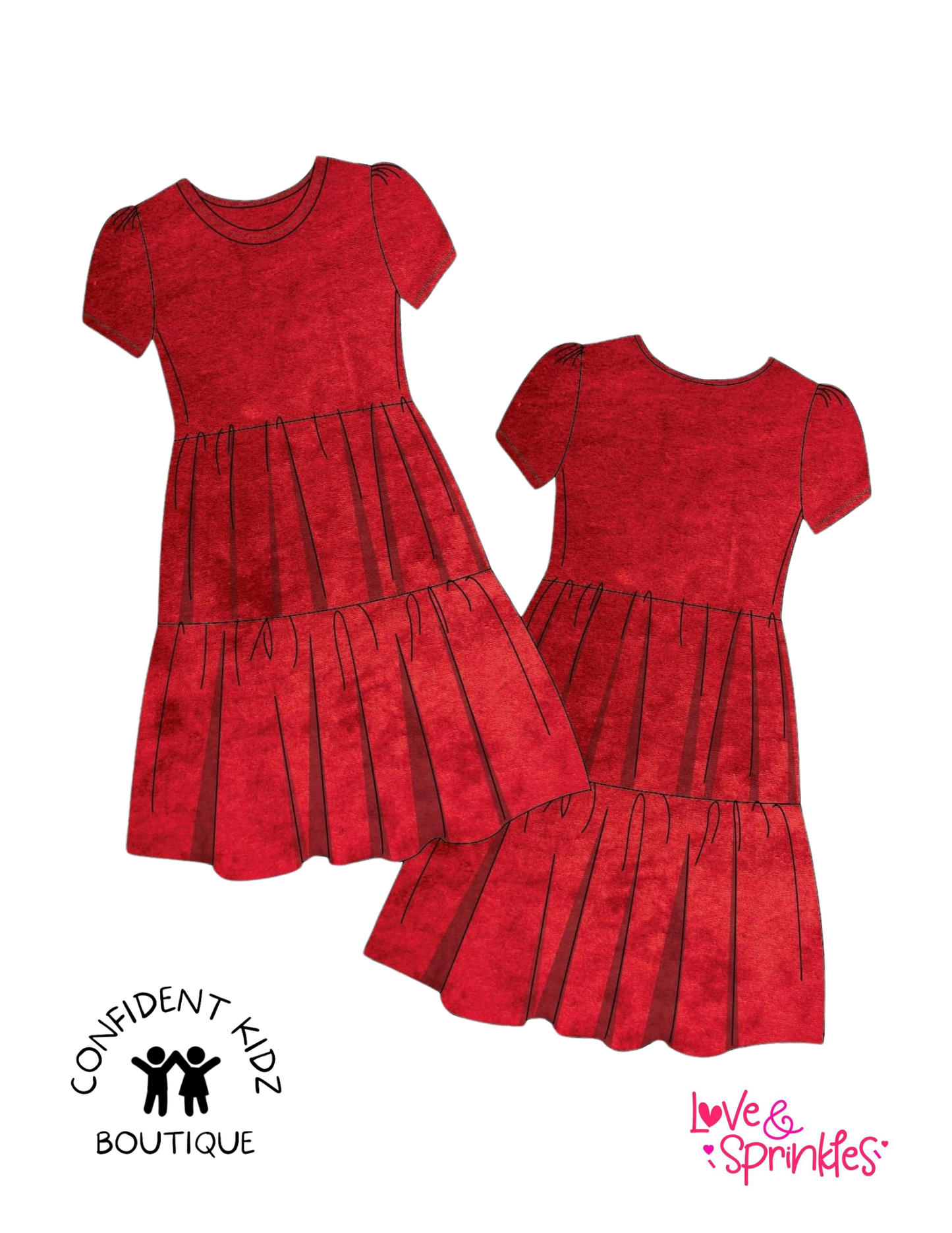 Red Velvet Tier Dresses