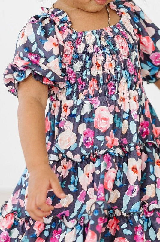 Tiered Floral Smocked Dress