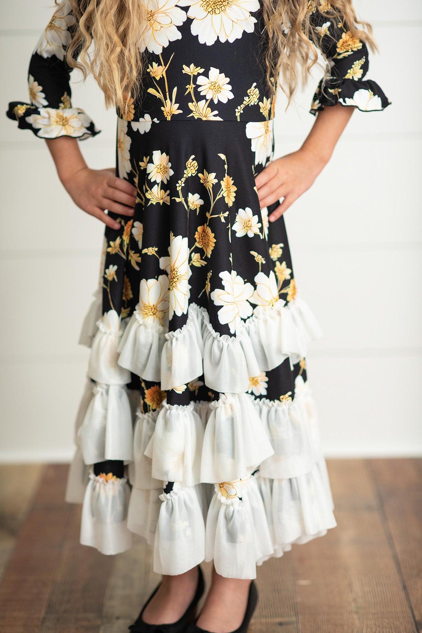 Midnight Navy Ruffles Dress