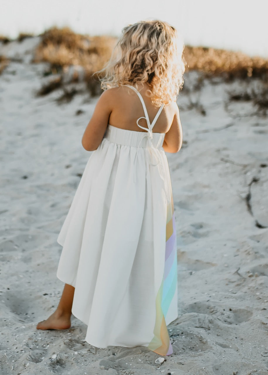 Pastel Rainbow Hi-Lo Frills Dress